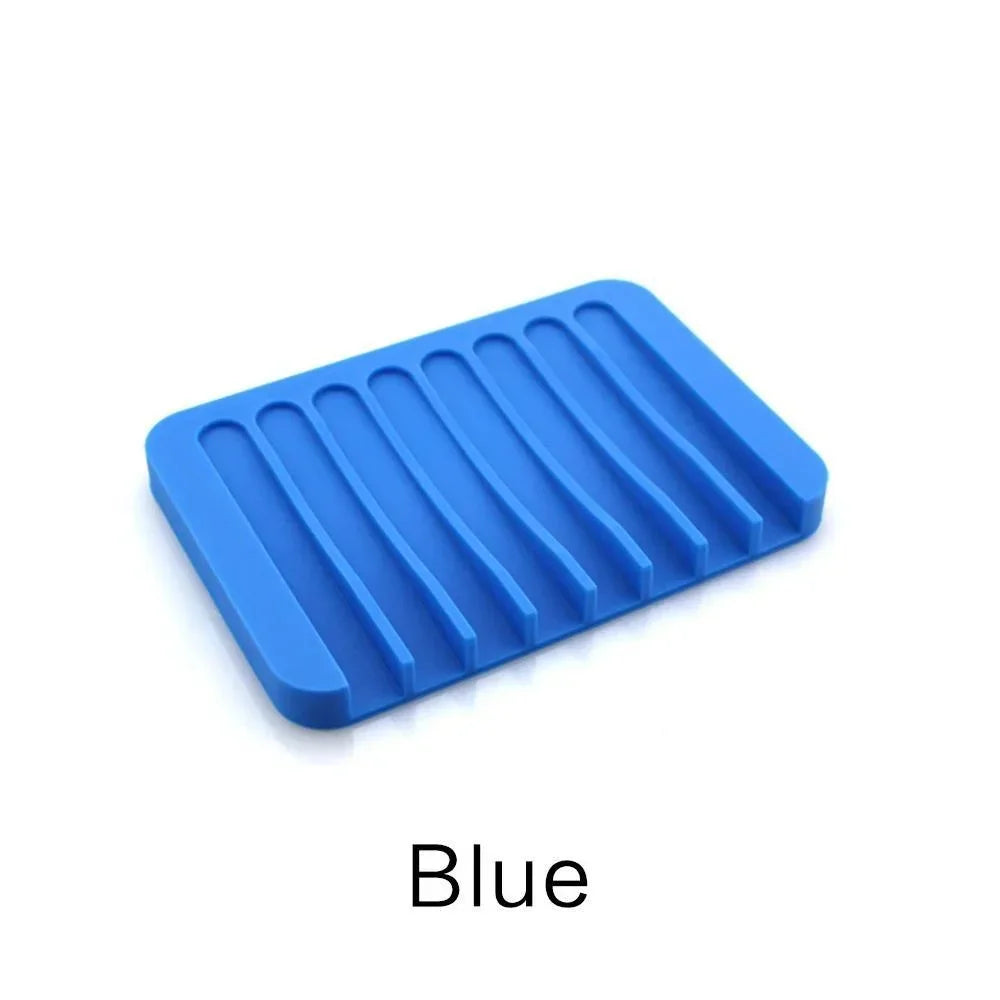 support savon silicone gris moderne égouttoir salle bains drainant auto égouttement horizontal ridé