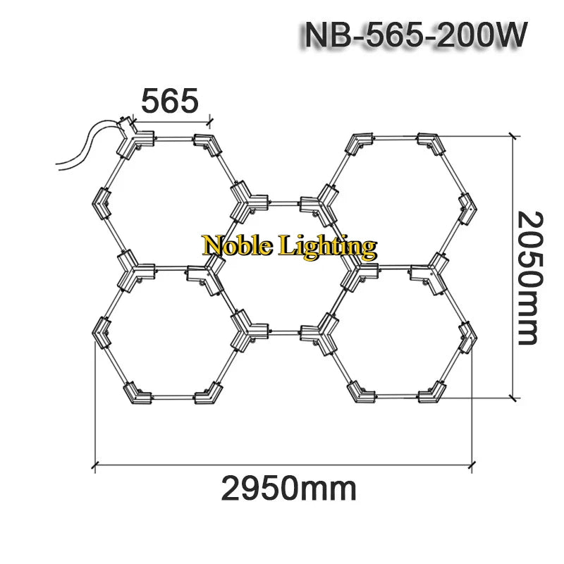ruban led blanc hexagonal moderne adhésif 565mm 6500k 2000lm 50000h