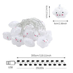 guirlande lumineuse nuages étoiles 20 led jaune rose bleu ambiance enfantin festive camping