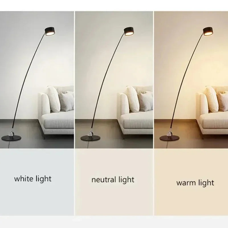 lampe sol moderne noir lisse 10W LED 90 260V ans garantie toucher interrupteur 160