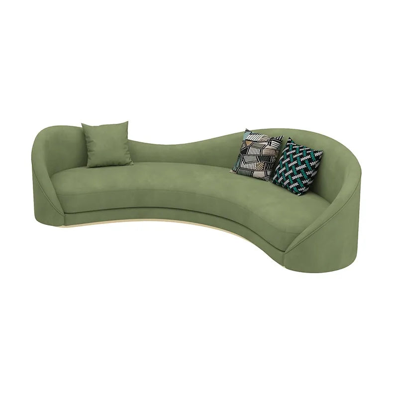 canapé moderne vert olive forme bois flanelle coussins décoratifs minimaliste adultes