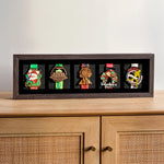 cadre photo acrylique moderne médailles or bronze rouge bleu vert noir motifs navire personnages