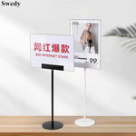 support publicitaire acrylique transparent noir blanc clips moderne porte affiche métal A4