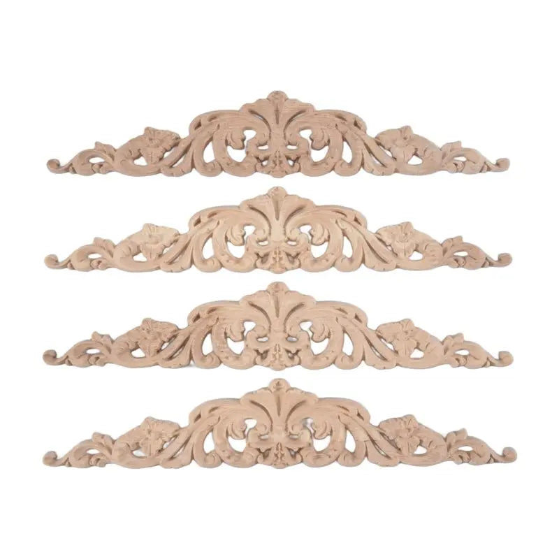décalcomanie bois sculptée ornements floraux baroque adhésif décoration meuble non peinte 30cm 5,5cm