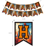 guirlande décoration fête anniversaire thème basket ballons paniers drapeaux enfants fil orange noir blanc