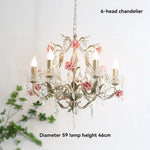lustre floral cristal transparent rose doré vintage romantique chambre salon