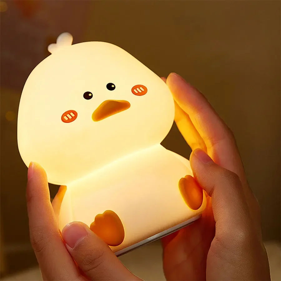 veilleuse led rechargeable canard mignon blanc jaune lampes enfants chambre coucher cadeau anniversaire