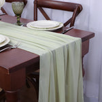 chemin table vert clair moderne uni opaque 30x300cm ruban blanc decoration anniversaire mariage noel