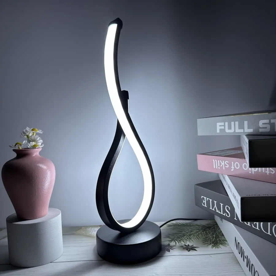 lampe table led tricolore moderne veilleuse contemporaine 20cm câble d'alimentation toujours allumée flux lumineux