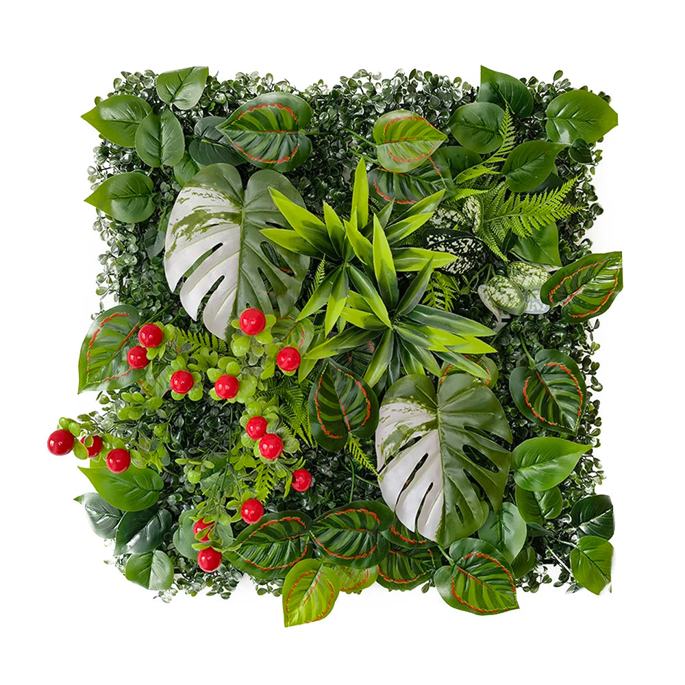 décoration intérieure mur végétal artificiel feuilles fleurs moderne naturel extérieur accroché vert blanc rouge