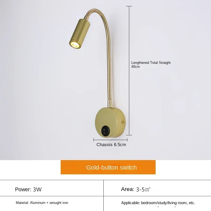 lampe murale led moderne noir blanc or chrome minimaliste contemporaine interrupteur rotatif eyelets