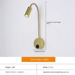 lampe murale led moderne noir blanc or chrome minimaliste contemporaine interrupteur rotatif eyelets