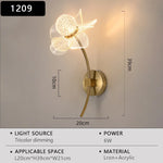 lampe murale moderne or blanc translucide forme fleur éclairage cuisine salle manger