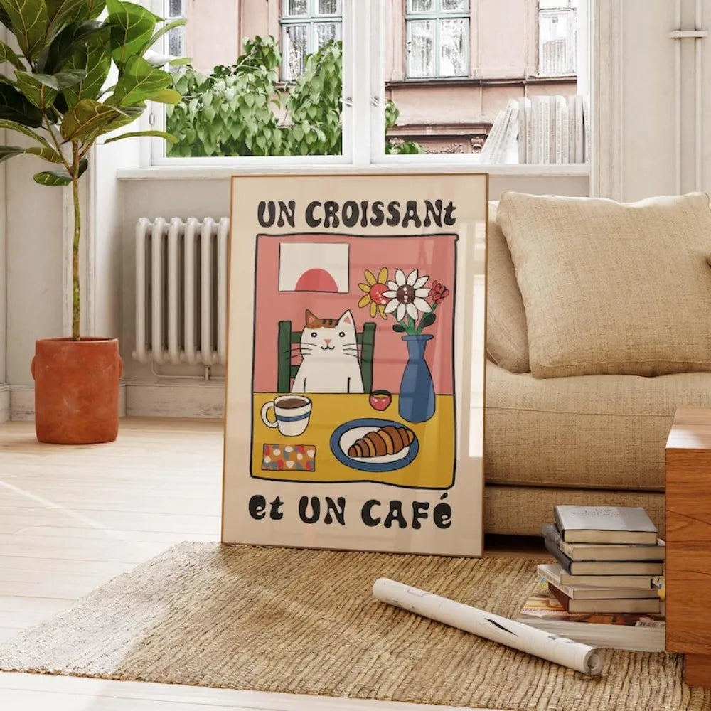 Vue d'ensemble des 3 impressions toile chat pour décoration intérieure