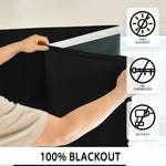 rideau noir uni moderne adhésif opacité chambre coucher fenêtre petite taille 132X213cm 132X241cm 200X260cm