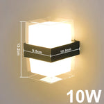 applique murale led moderne transparente blanc noir éclairage intérieur extérieur étanche ip65