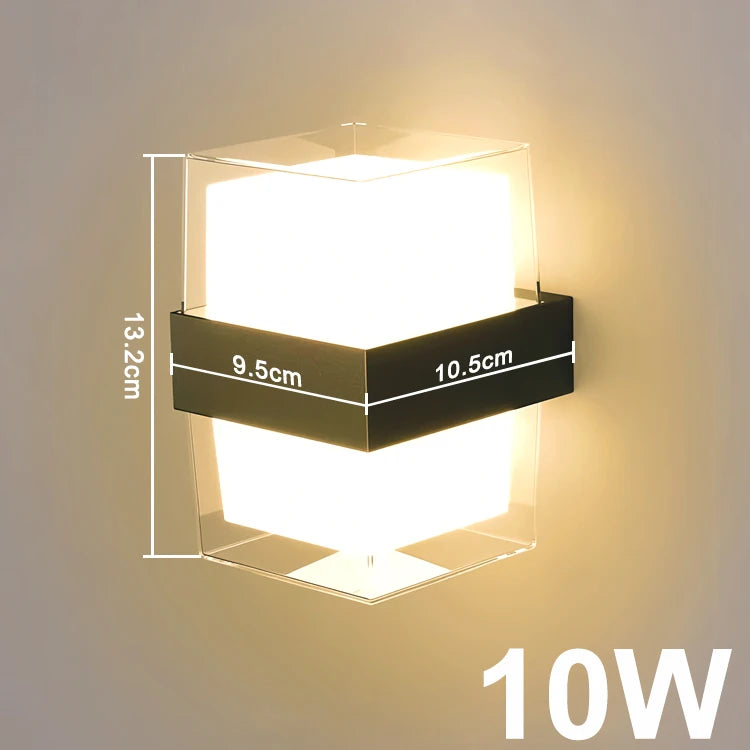 applique murale led moderne transparente blanc noir éclairage intérieur extérieur étanche ip65