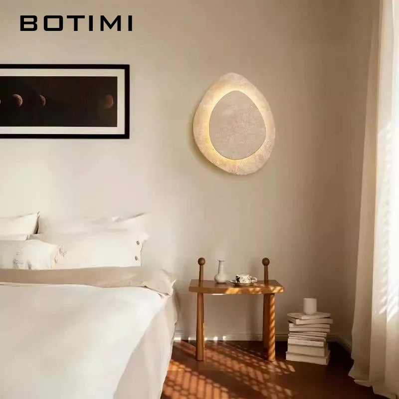 lampe murale moderne pierre led beige minimaliste chambre entrée