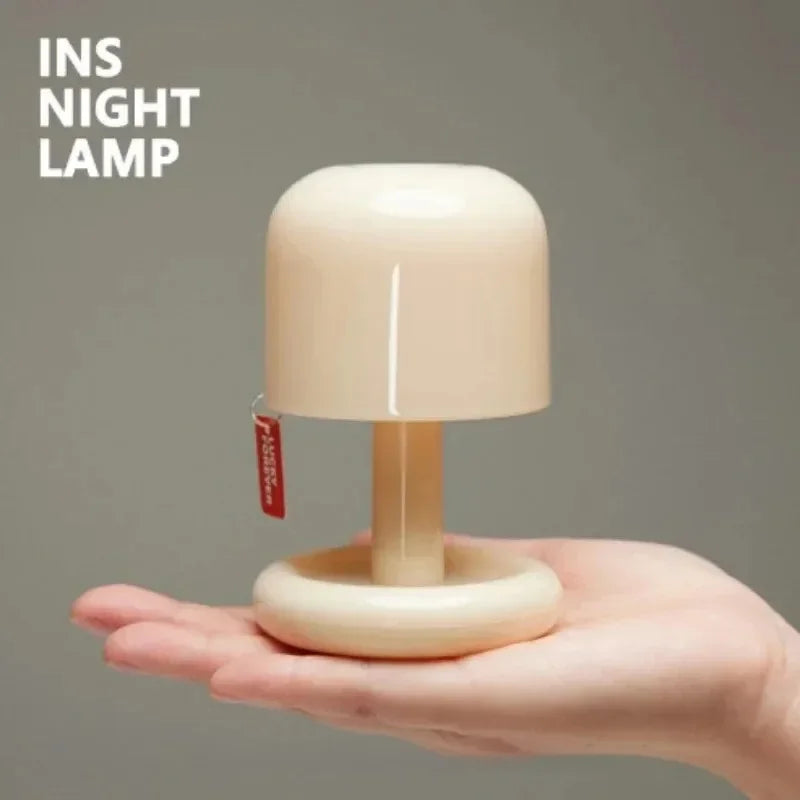 lampe table led effet couchant rechargeable usb moderne minimaliste blanc beige mat