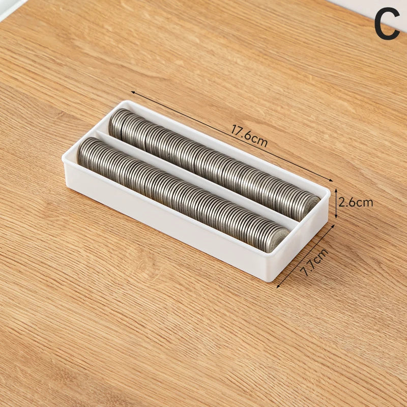 boîtes rangement transparentes modernes empilables billets cartes pièces pratique organisation monnaie