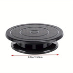 plateau rotatif noir moderne sculpture peinture décoration gâteaux antidérapant plastique 23cm