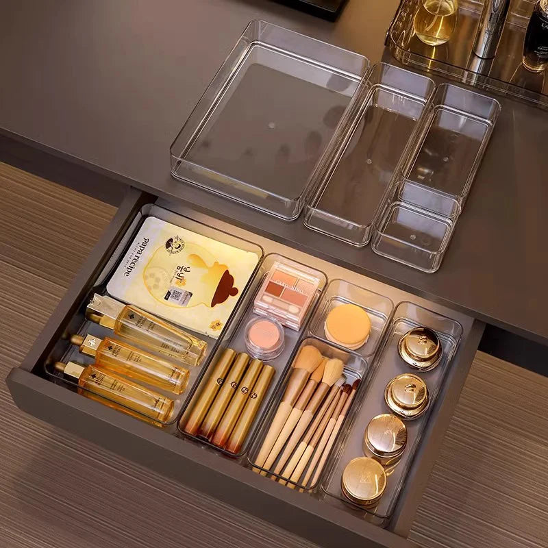Organisateur de tiroir transparent pour accessoires de beauté