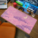 tapis souris anti dérapant violet nuages étoiles moderne adhésif 20x25cm 30x60cm