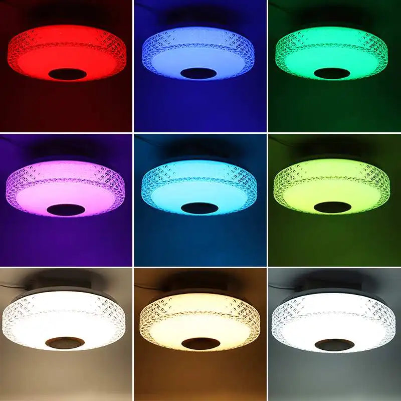 lampe led moderne blanches éclairage rgb bluetooth télécommande chambre coucher murale