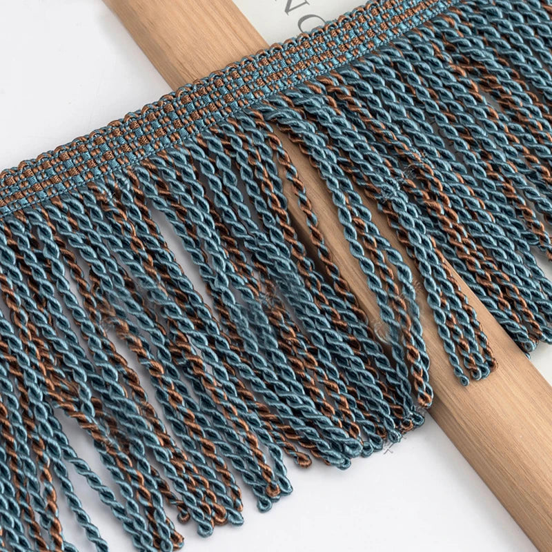 rubans franges polyestère jaune bleu gris blanc rose décoration tissé texturé artisanal bricolage decoration