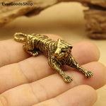 figurine tigre métal doré animalier décoratif stripes texture antique miniature maison