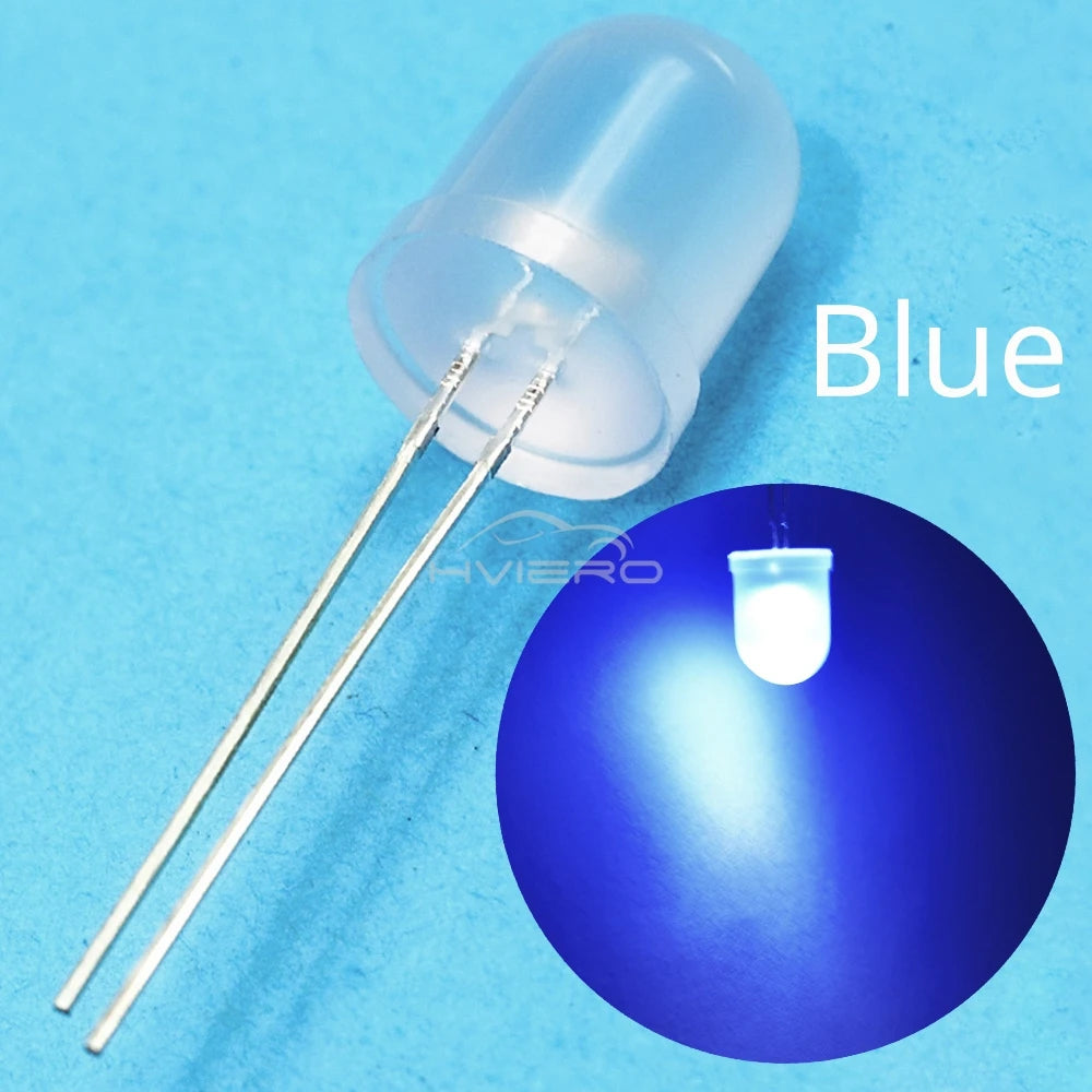 Diodes LED ultra lumineuses 10mm blanc rouge vert bleu jaune 250PCS 50PCS eclairage bricolage