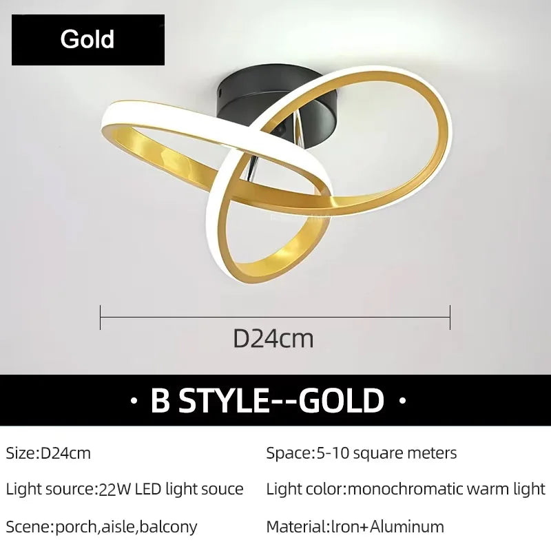 lampe moderne anneaux entrelacés blanc noir éclairage quotidien led interrupteur tactile 10 15 sources