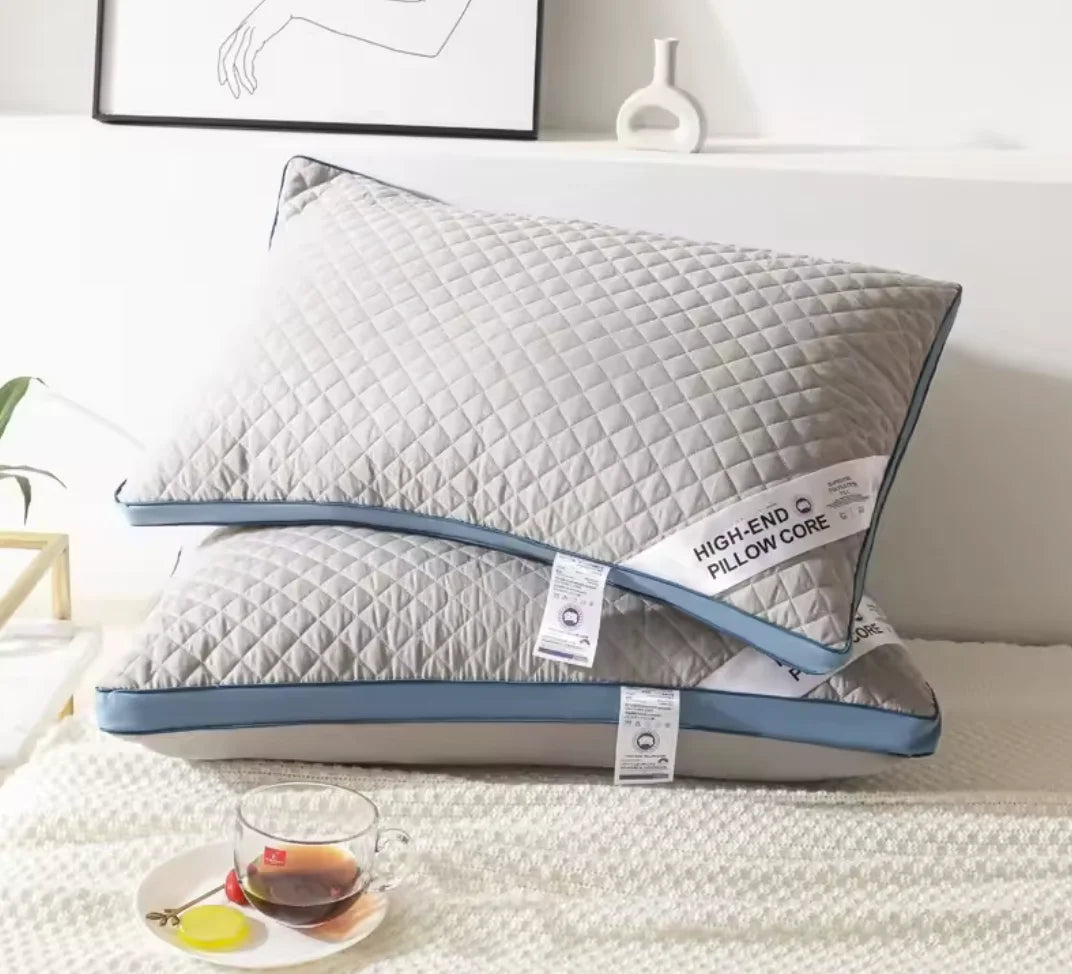 coussin gris motif géométrique moderne anti apnée therapy gonflable literie coton polyester qualite occlusion