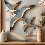 décoration murale oiseaux vol blanc bleu moderne adhésif