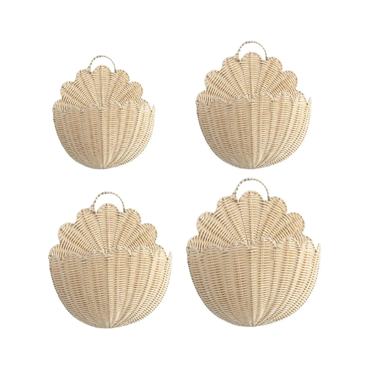 panier mural tressé imitation rattan anneaux métalliques rangement moderne rustique fleurs artificielles decoration