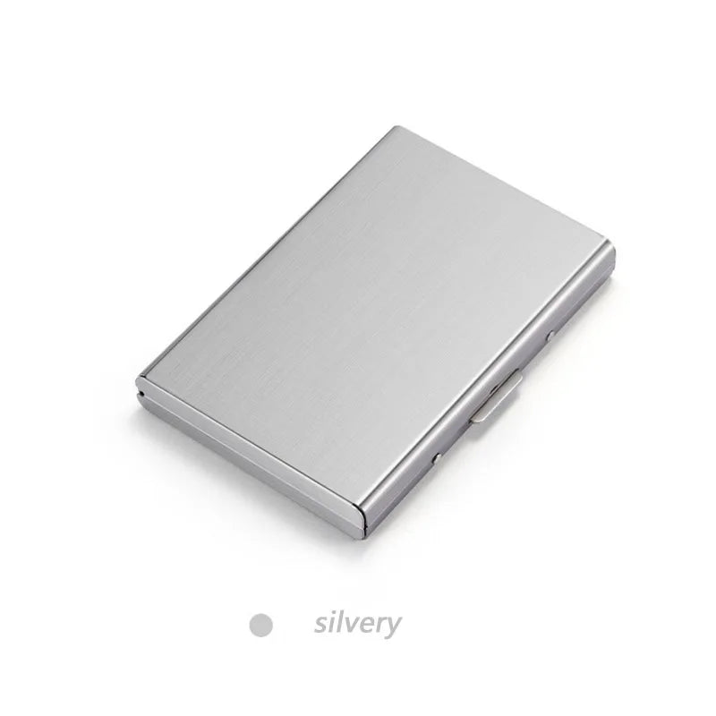 porte cartes acier inoxydable or argent 10 slots anti vol moderne clips