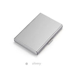 porte cartes acier inoxydable or argent 10 slots anti vol moderne clips