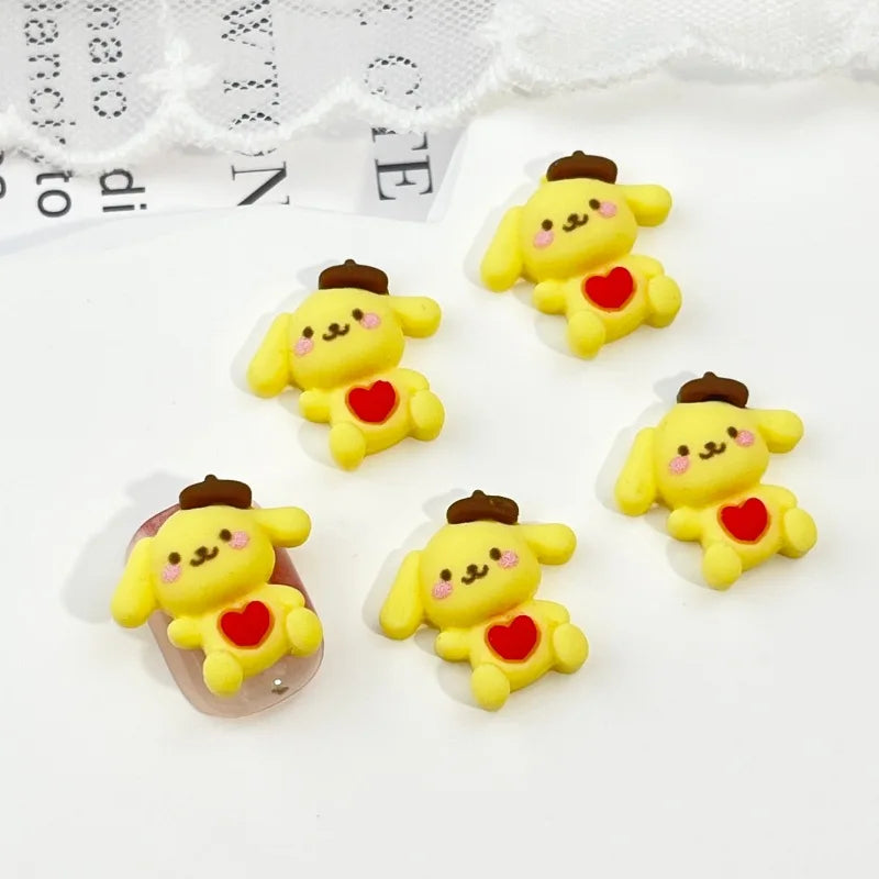 figurines résine animaux clips cheveux noir violet rose blanc bleu jaune cartoon mignons coeurs