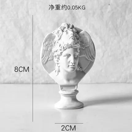 bustes sculptés resine blanc details fins antique figures grecques decor