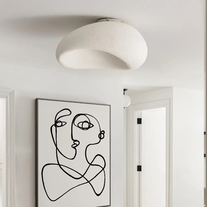 lampe moderne gris clair texture granulée vis fixée lumière chaude 249 2000 lumens