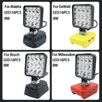 lampe travail led rechargeable batterie lithium portable compact noire jaune rouge moderne