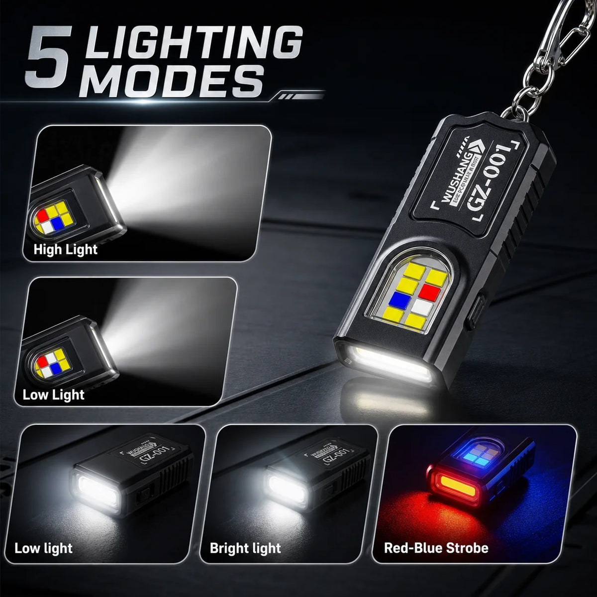 lampe torche rechargeable led usb étanche noire annneau métallique éclairage 100 200 metres moderne