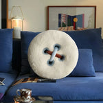 coussin moderne plush boutons blanc rouge marron bleu adultes décoration intérieure chambre canapé