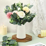 bouquet artificiel feuilles vertes fleurs blanches decoration mariage naturel rustique