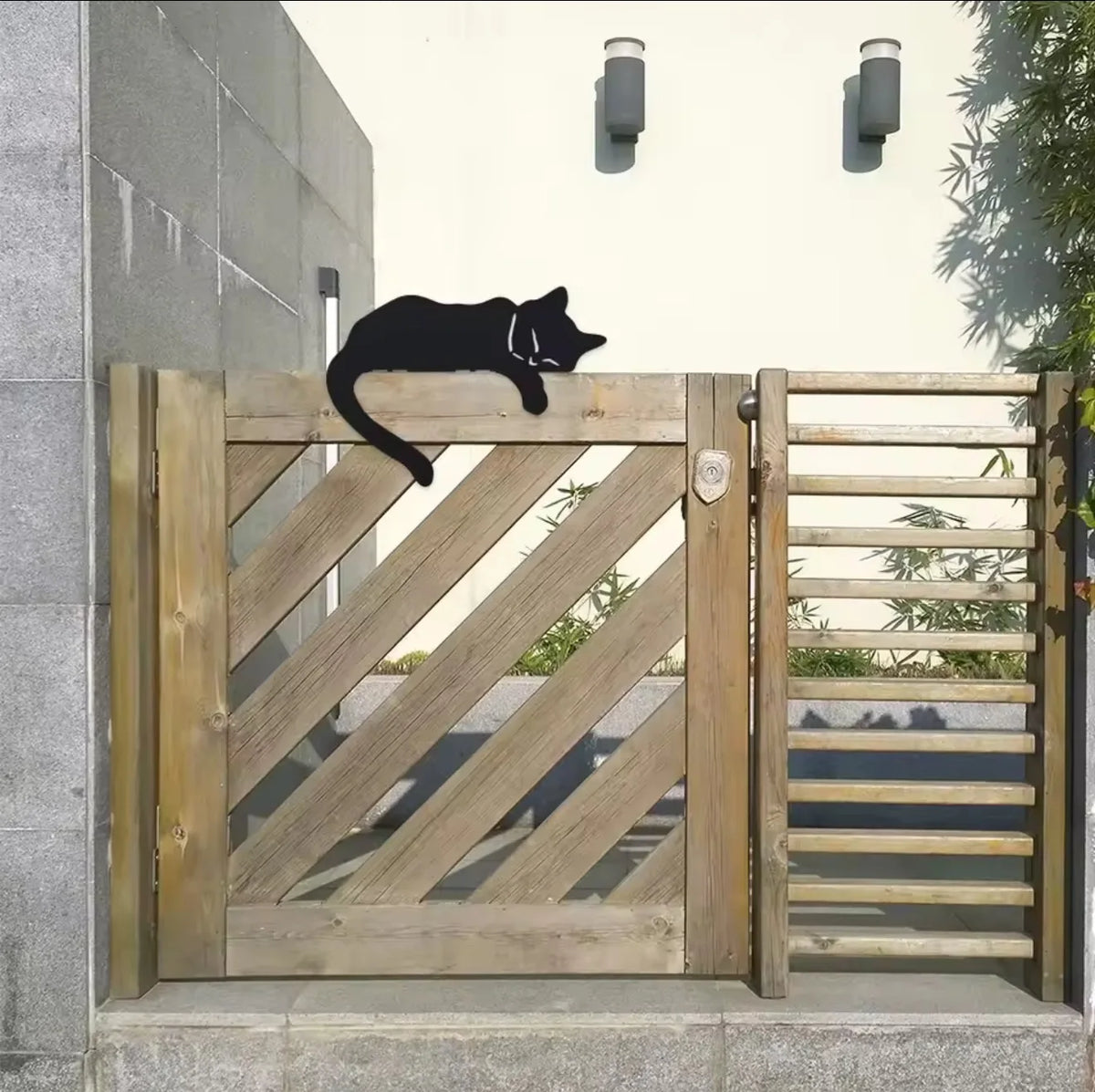 décoration murale chat noir silhouette métal adhésif minimaliste extérieur durable animalier