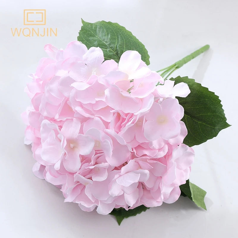 bouquet artificiel hortensia bleu rose blanc moderne vase