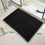 tapis bain beige clair gaufré antidérapant franges moderne dimensions 60x40cm