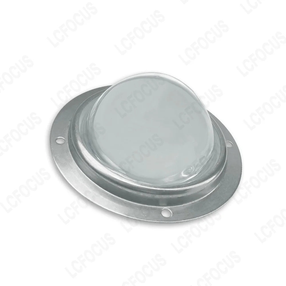 lentille led transparente verre optique 78mm 30 45 60 90 120 degrés support fixe