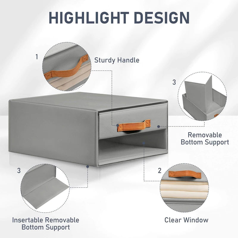 Boîte rangement empilable pour couvertures et draps