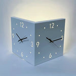 horloge murale double face moderne carrée aiguille numérique éclairée minimaliste